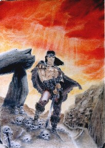 Warrior (Pastels, 70 x 100 cm), 1995 Copy of an original from Luis Royo